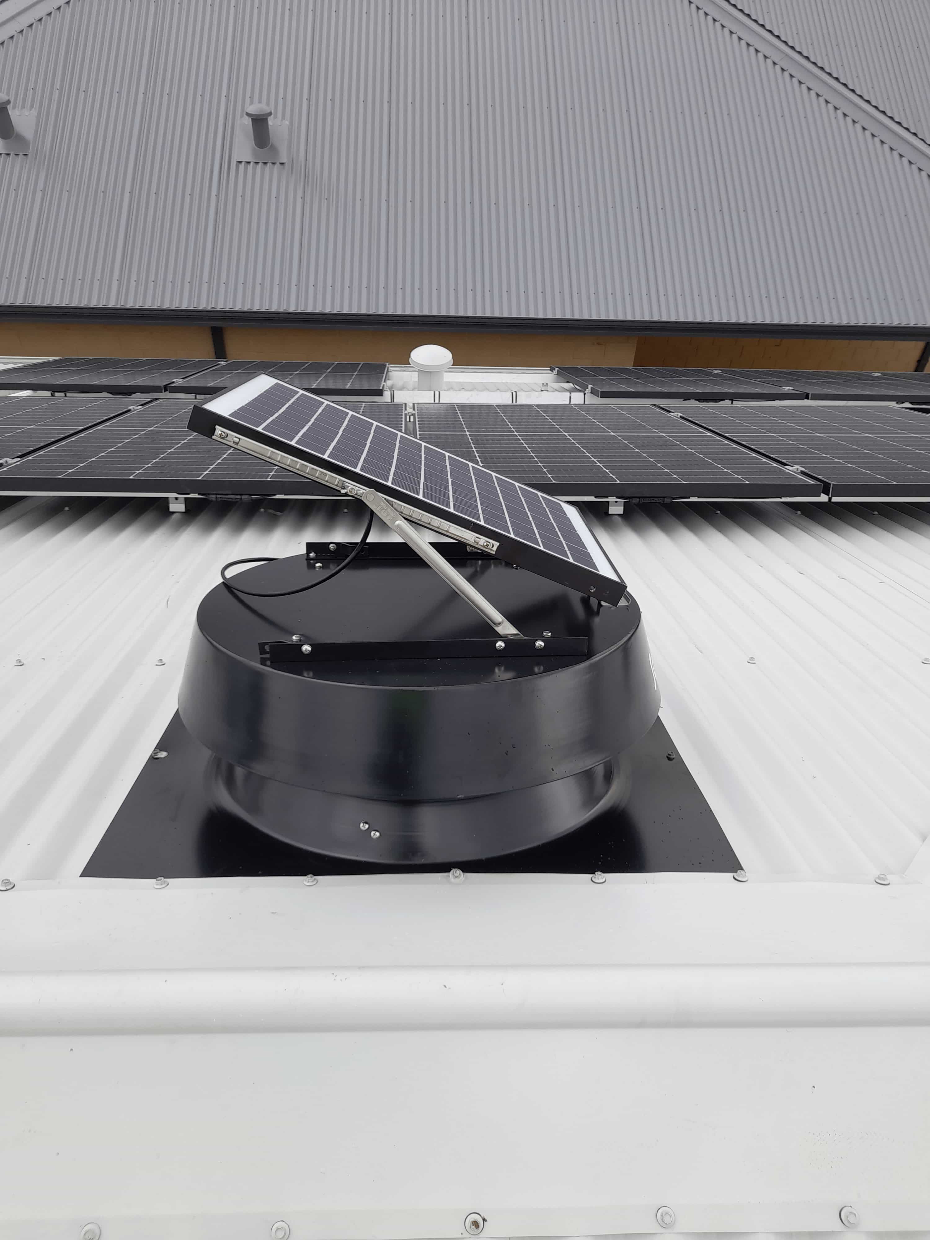 Solarark Solar Vent Installed on a tiled roof