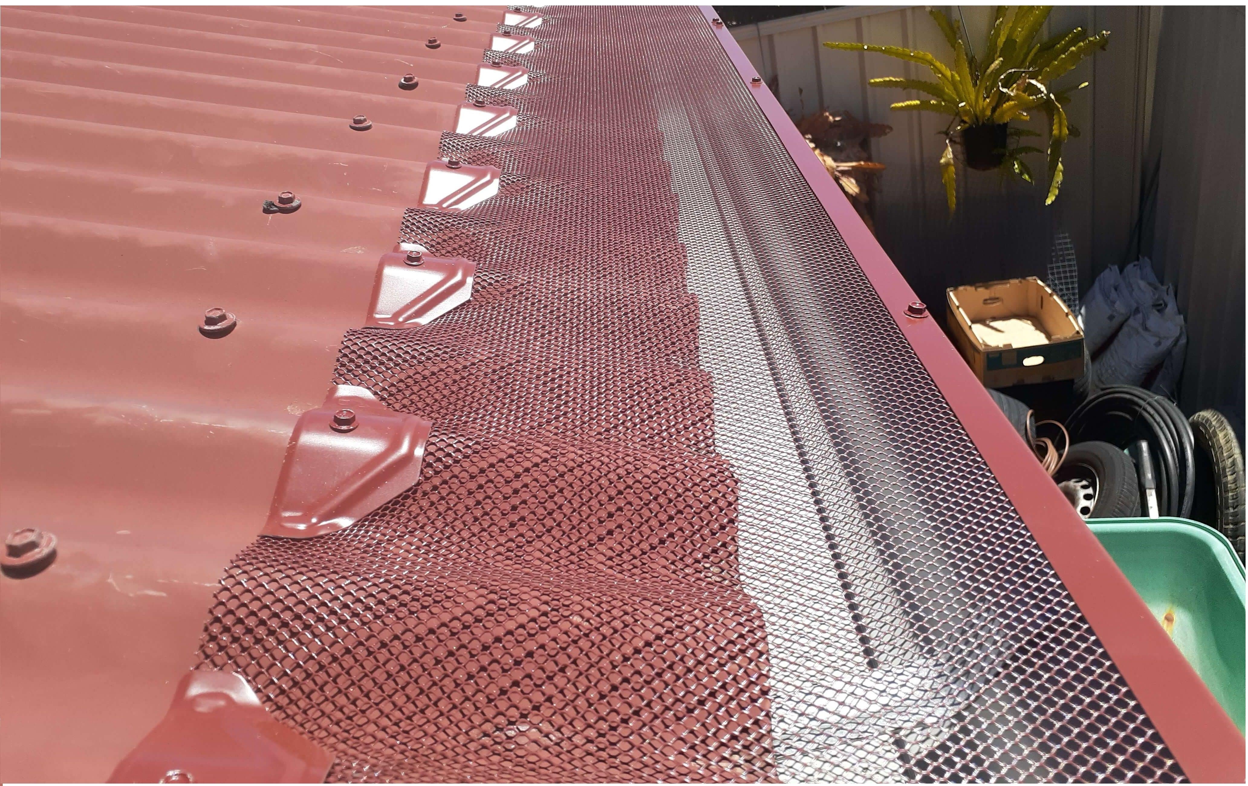 Aluminium Gutter Guards installed on a tin/Colorbond Roof in Perth